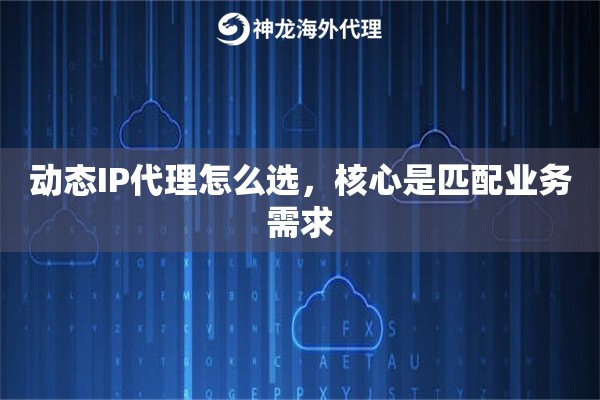 动态IP代理怎么选，核心是匹配业务需求