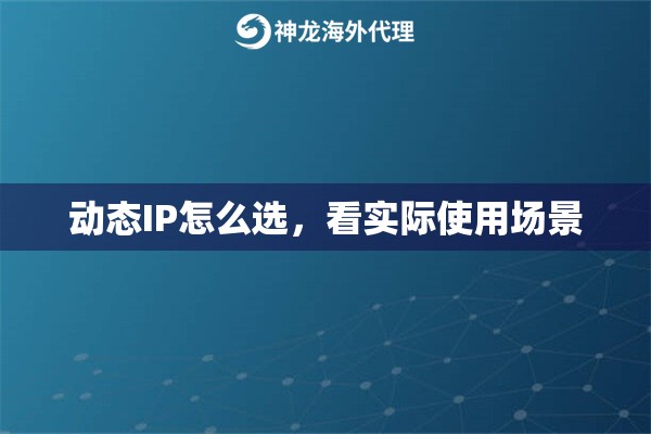 动态IP怎么选，看实际使用场景