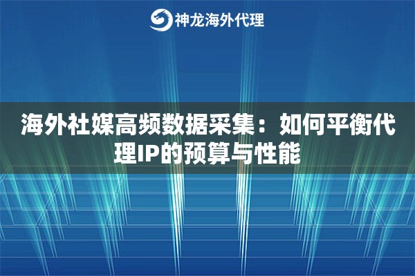 海外社媒高频数据采集：如何平衡代理IP的预算与性能