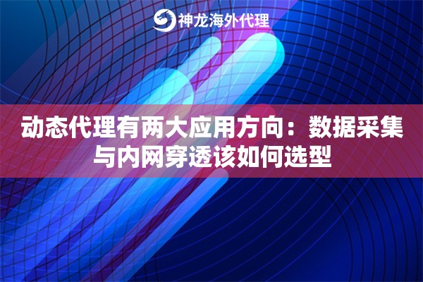 动态代理有两大应用方向：数据采集与内网穿透该如何选型