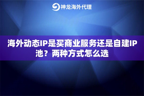 海外动态IP是买商业服务还是自建IP池?两种方式怎么选 海外动态IP是买商业服务还是自建IP池?两种方式怎么选