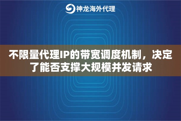 不限量代理IP的带宽调度机制，决定了能否支撑大规模并发请求