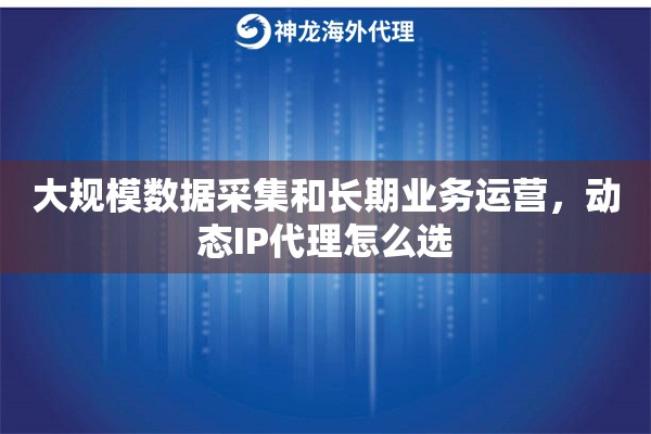 大规模数据采集和长期业务运营，动态IP代理怎么选