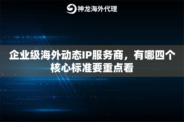 企业级海外动态IP服务商,有哪四个核心标准要重点看 企业级海外动态IP服务商,有哪四个核心标准要重点看