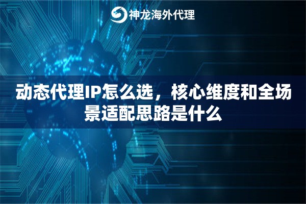 动态代理IP怎么选，核心维度和全场景适配思路是什么