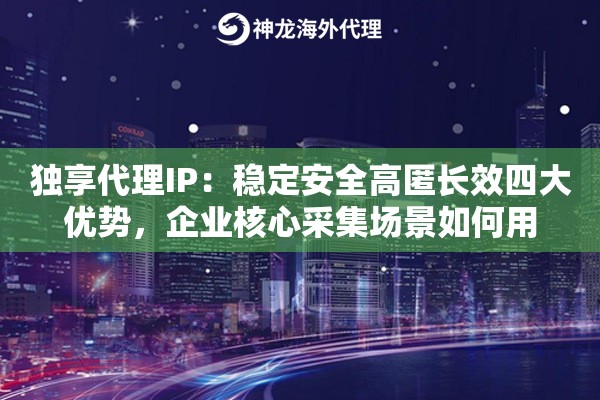 独享代理IP：稳定安全高匿长效四大优势，企业核心采集场景如何用