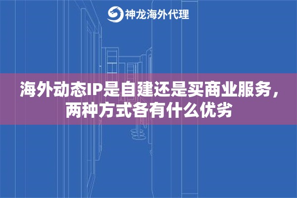 海外动态IP是自建还是买商业服务，两种方式各有什么优劣