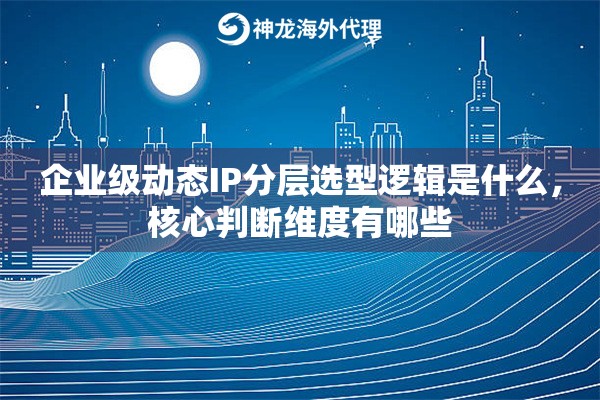 企业级动态IP分层选型逻辑是什么，核心判断维度有哪些