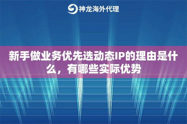 新手做业务优先选动态IP的理由是什么,有哪些实际优势 新手做业务优先选动态IP的理由是什么,有哪些实际优势