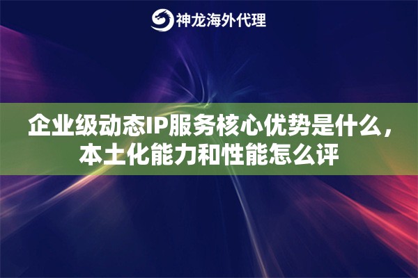 企业级动态IP服务核心优势是什么，本土化能力和性能怎么评
