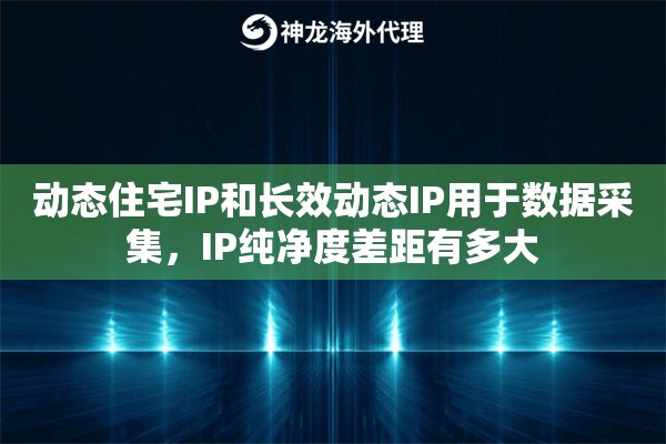 动态住宅IP和长效动态IP用于数据采集，IP纯净度差距有多大