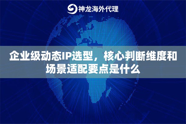企业级动态IP选型，核心判断维度和场景适配要点是什么
