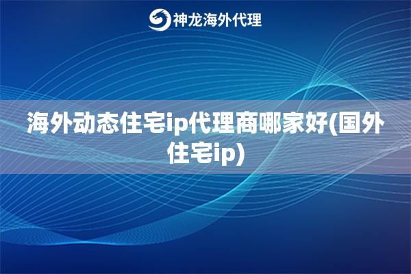 海外动态住宅ip代理商哪家好(国外住宅ip)