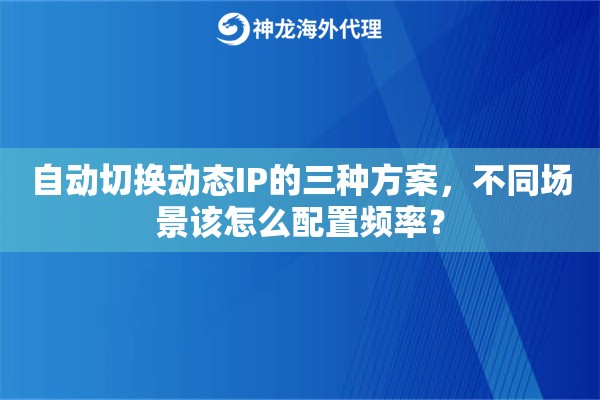 自动切换动态IP的三种方案，不同场景该怎么配置频率？