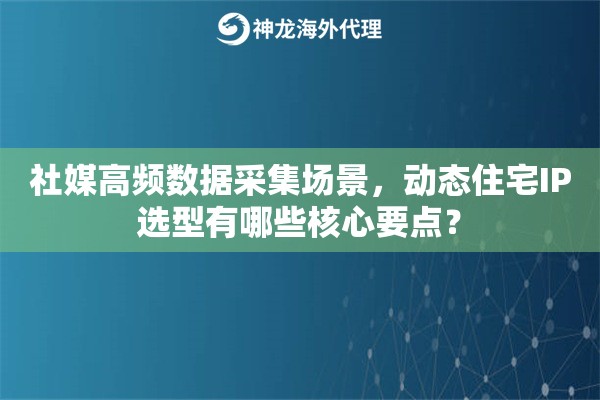社媒高频数据采集场景，动态住宅IP选型有哪些核心要点？