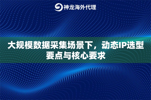 大规模数据采集场景下，动态IP选型要点与核心要求