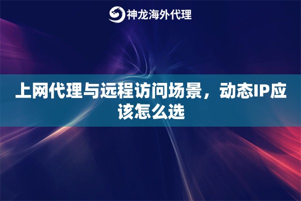 上网代理与远程访问场景,动态IP应该怎么选 上网代理与远程访问场景,动态IP应该怎么选