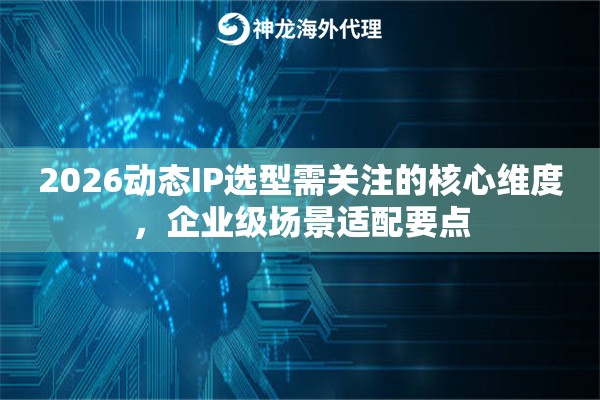 2026动态IP选型需关注的核心维度，企业级场景适配要点