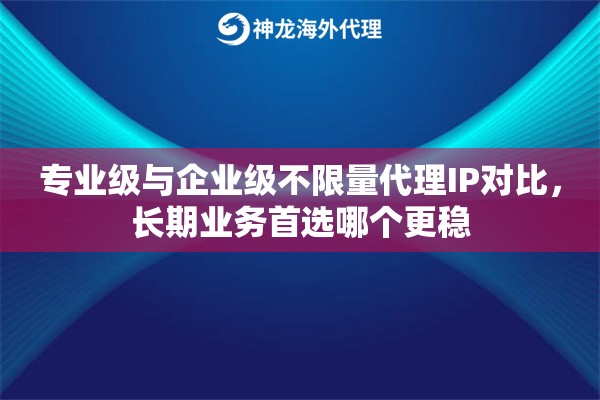专业级与企业级不限量代理IP对比，长期业务首选哪个更稳
