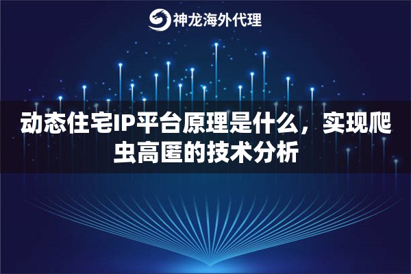 动态住宅IP平台原理是什么，实现爬虫高匿的技术分析