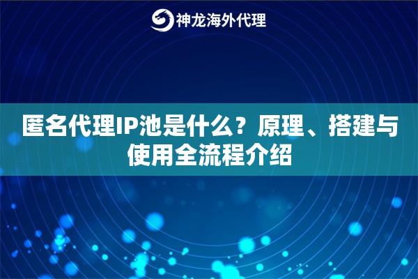 匿名代理IP池是什么？原理、搭建与使用全流程介绍