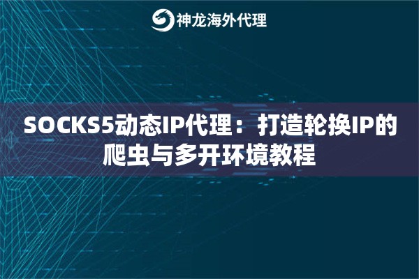 SOCKS5动态IP代理：打造轮换IP的爬虫与多开环境教程