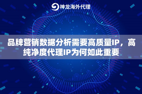 品牌营销数据分析需要高质量IP，高纯净度代理IP为何如此重要