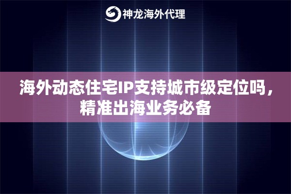 海外动态住宅IP支持城市级定位吗，精准出海业务必备