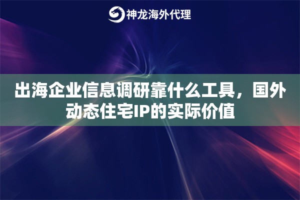 出海企业信息调研靠什么工具，国外动态住宅IP的实际价值