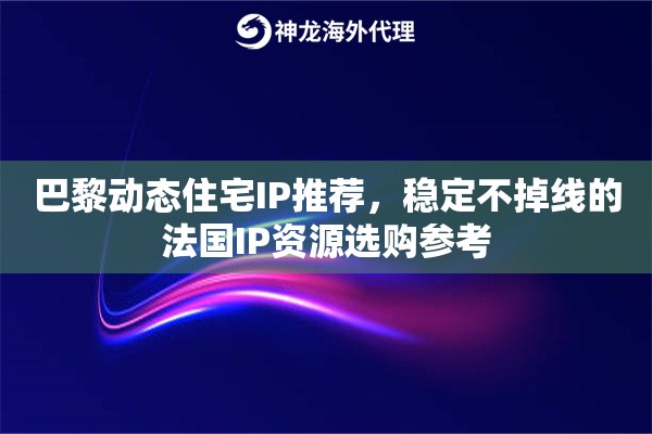 巴黎动态住宅IP推荐，稳定不掉线的法国IP资源选购参考