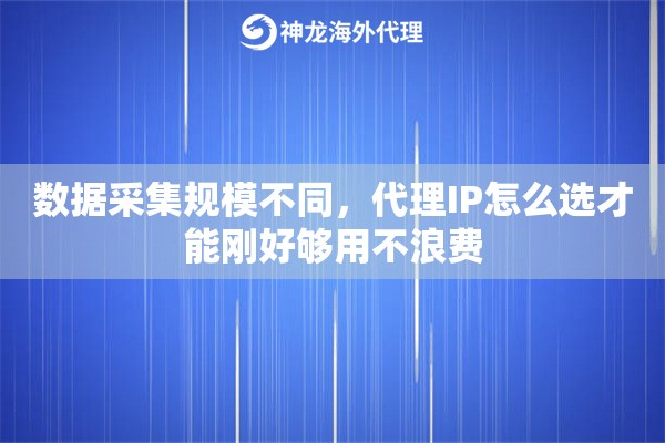 数据采集规模不同，代理IP怎么选才能刚好够用不浪费