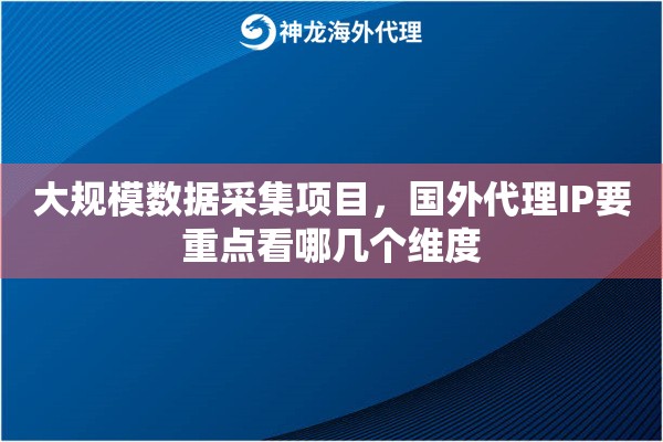 大规模数据采集项目，国外代理IP要重点看哪几个维度