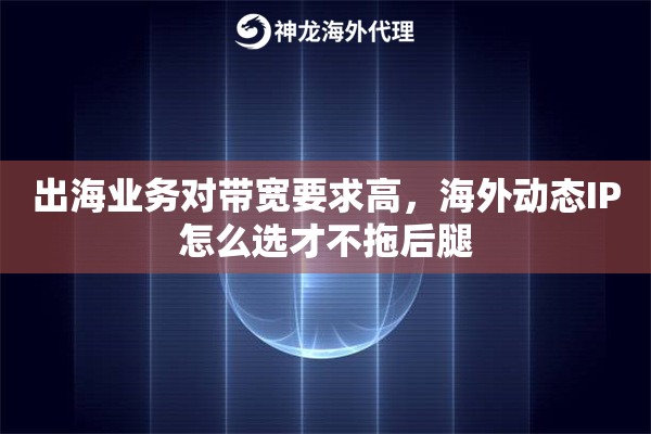 出海业务对带宽要求高,海外动态IP怎么选才不拖后腿 出海业务对带宽要求高,海外动态IP怎么选才不拖后腿