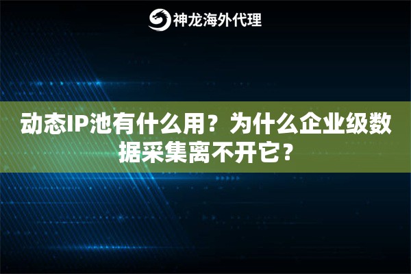 动态IP池有什么用？为什么企业级数据采集离不开它？