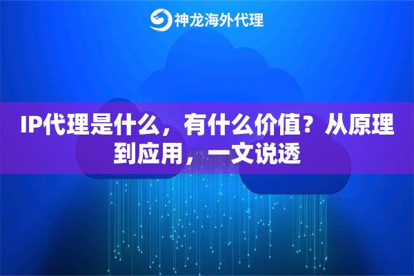 IP代理是什么，有什么价值？从原理到应用，一文说透