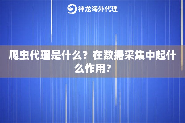 爬虫代理是什么？在数据采集中起什么作用？