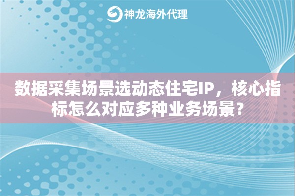 数据采集场景选动态住宅IP，核心指标怎么对应多种业务场景？