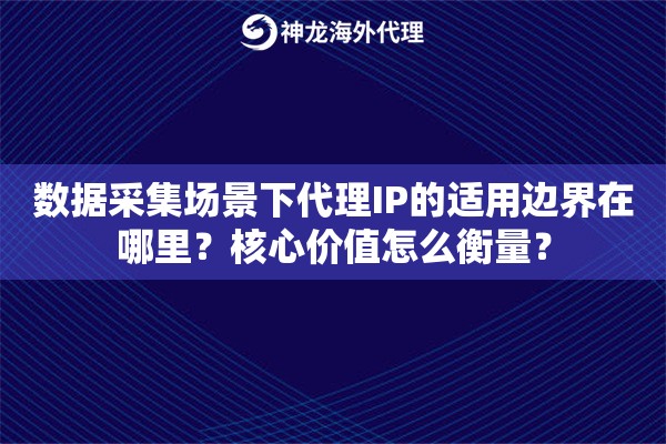 数据采集场景下代理IP的适用边界在哪里？核心价值怎么衡量？