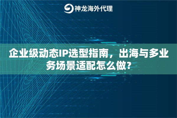 企业级动态IP选型指南，出海与多业务场景适配怎么做？