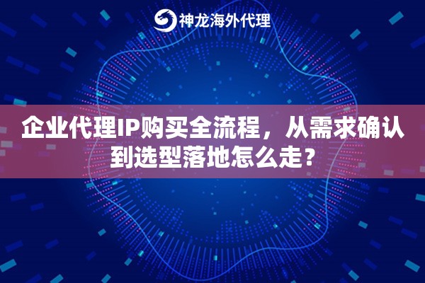 企业代理IP购买全流程，从需求确认到选型落地怎么走？