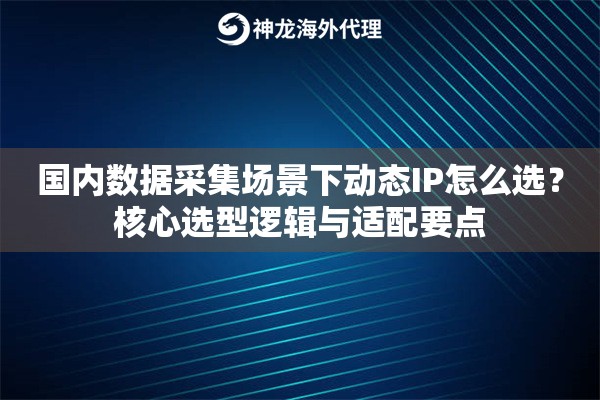 国内数据采集场景下动态IP怎么选？核心选型逻辑与适配要点