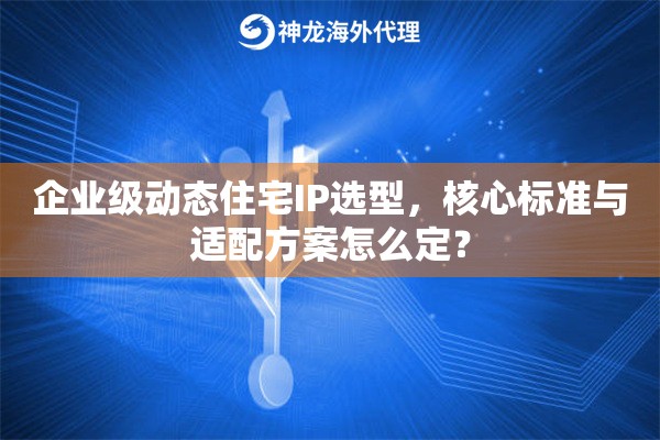 企业级动态住宅IP选型，核心标准与适配方案怎么定？