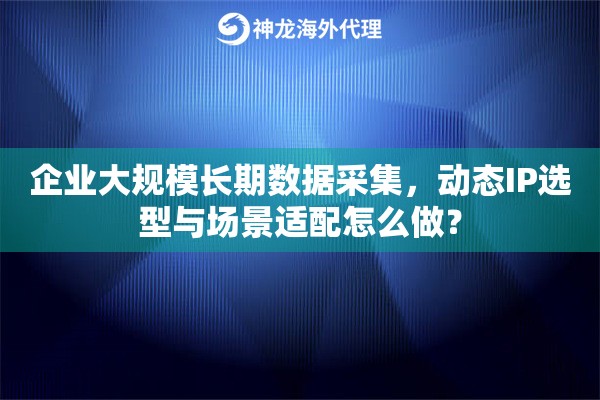 企业大规模长期数据采集，动态IP选型与场景适配怎么做？