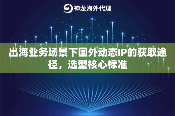 出海业务场景下国外动态IP的获取途径，选型核心标准