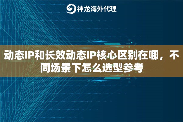 动态IP和长效动态IP核心区别在哪，不同场景下怎么选型参考