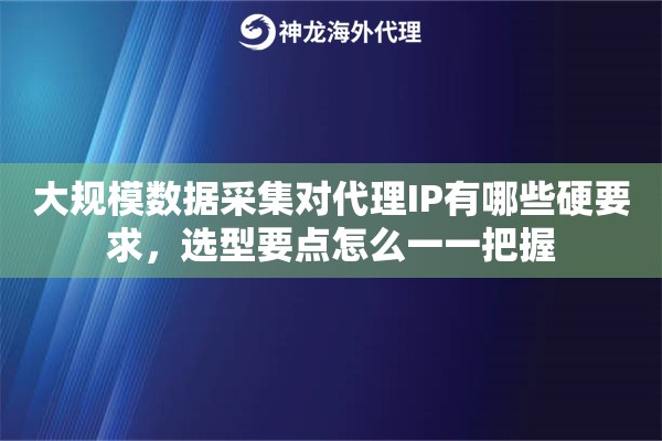 大规模数据采集对代理IP有哪些硬要求，选型要点怎么一一把握