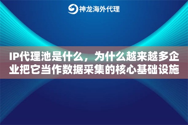 IP代理池是什么，为什么越来越多企业把它当作数据采集的核心基础设施