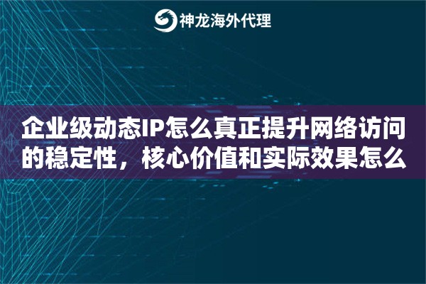 企业级动态IP怎么真正提升网络访问的稳定性，核心价值和实际效果怎么评估