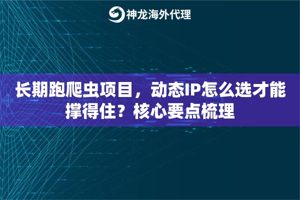 长期跑爬虫项目，动态IP怎么选才能撑得住？核心要点梳理