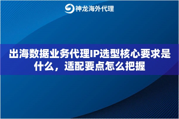 出海数据业务代理IP选型核心要求是什么,适配要点怎么把握 出海数据业务代理IP选型核心要求是什么,适配要点怎么把握